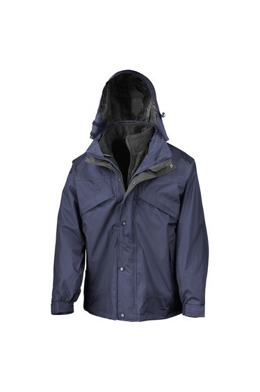 Result Mens 3 In 1 Zip And Clip StormDri Waterproof Windproof Jacket - Navy Blue