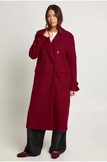 معطف بوهو أحمر ميداكسي