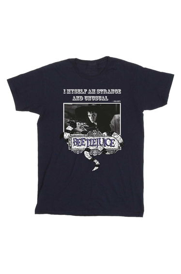 Beetlejuice Boys Strange And Unusual Cotton T-Shirt - Navy Blue