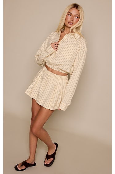 Yellow Stripe Stripe Elasticated Skort