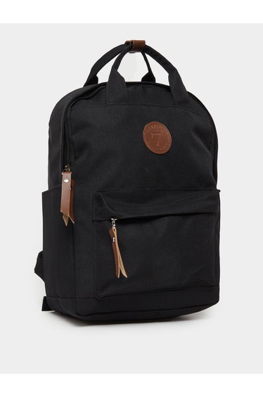 Patch Detail Backpack with Zip Pocket