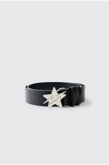 PU Star Buckle Belt - black