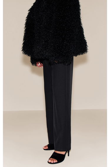 Black Pony Hair Round Toe Mule