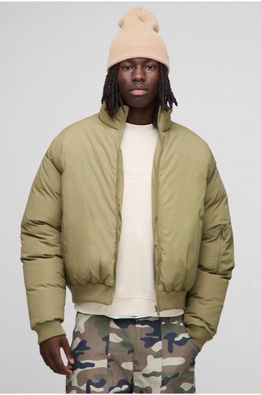 Regular Fit Mono Padded MA1 Bomber Jacket - olive