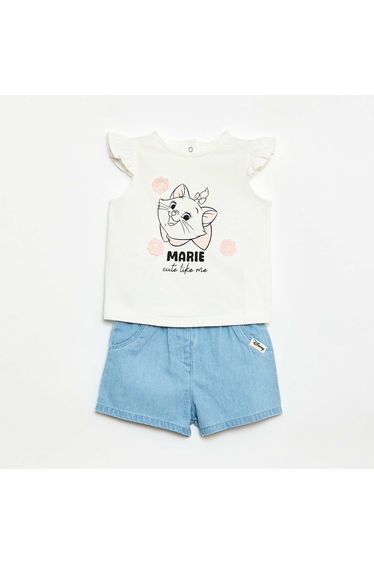 Disney \'Marie\' 2-Piece Shortie Pajamas WHITE