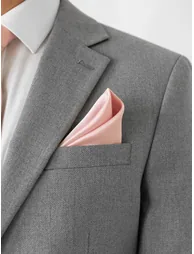 Maya Pale Pink Satin Tie & Pocket Square Set - 1