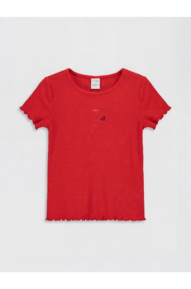 Embroidered Crew Neck T-Shirt for Girls