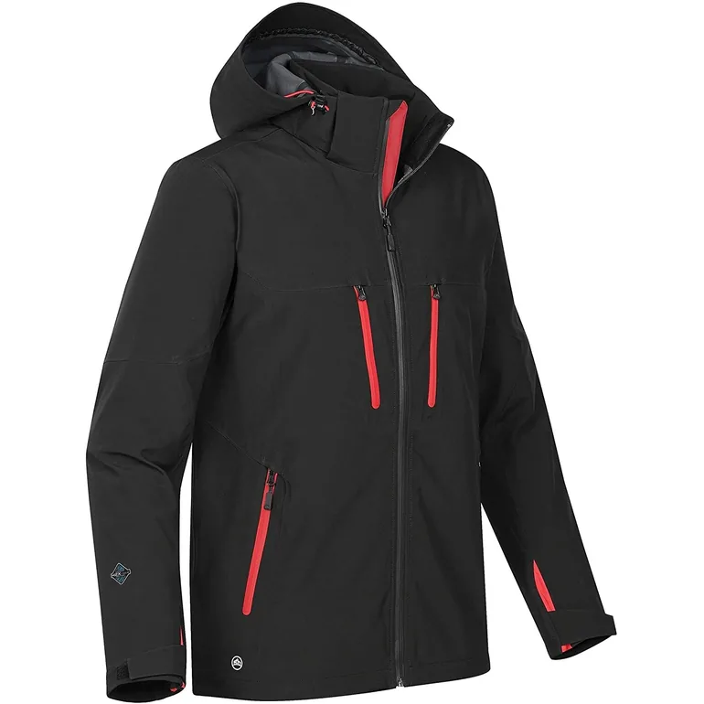 Stormtech Womens/Ladies Patrol Hooded Soft Shell Jacket - Black/Bright Red - 1