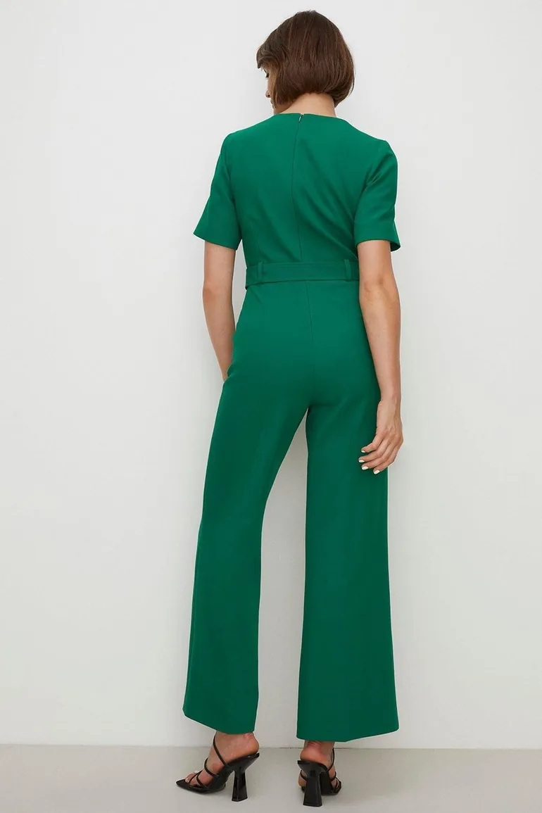 Premium Tailored Stretch Belted Jumpsuit - 2