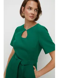 Premium Tailored Stretch Belted Jumpsuit - 1