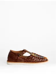 Tan Multi Woven Beaded Fisherman Sandals
