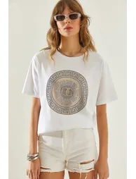 LUCCI Embroidered Printed Crew Neck T-Shirt