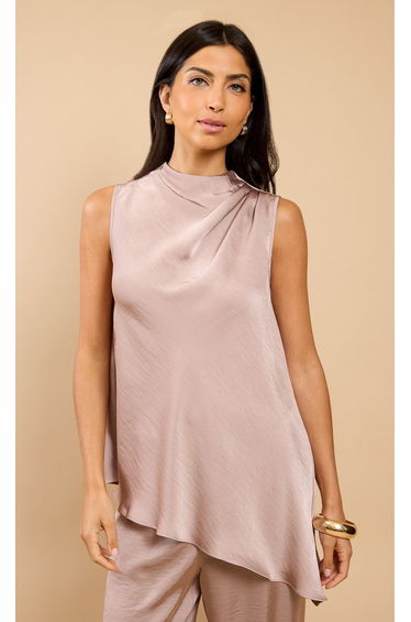 Romina Mink Satin Asymmetric Top