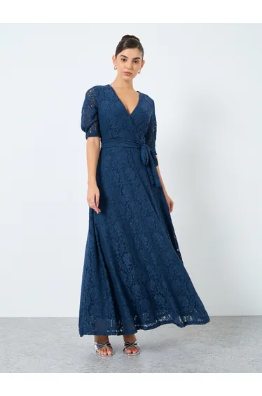 فستان لف كحلي ماكسي