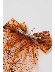 Spiderweb Mesh Bow Hair Barrette - 5
