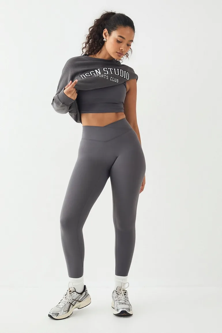 DSGN Studio Highwaist Sculpt Wrap Waist Legging - charcoal