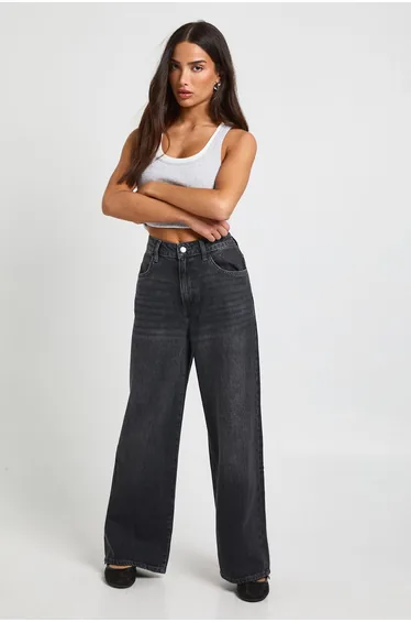 Petite Basics High Waist Wide Leg Jean