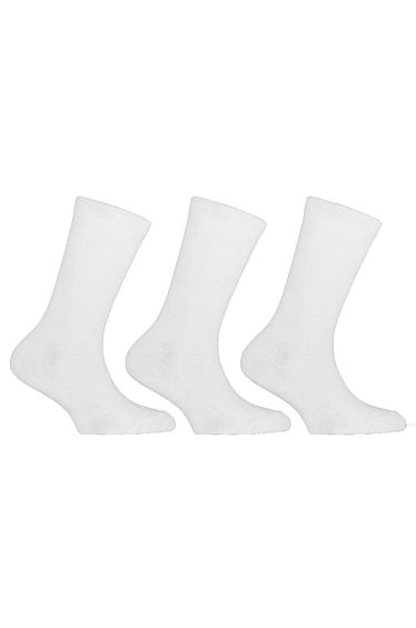 Childrens/Kids Plain Cotton Rich School Socks (Pack Of 3) - White