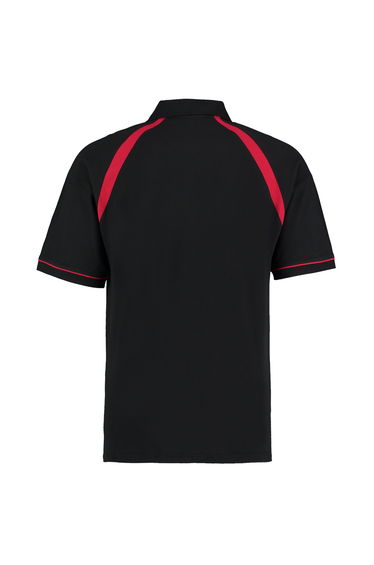 Kustom Kit Oak Hill Mens Short Sleeve Polo Shirt - Black/Bright Red