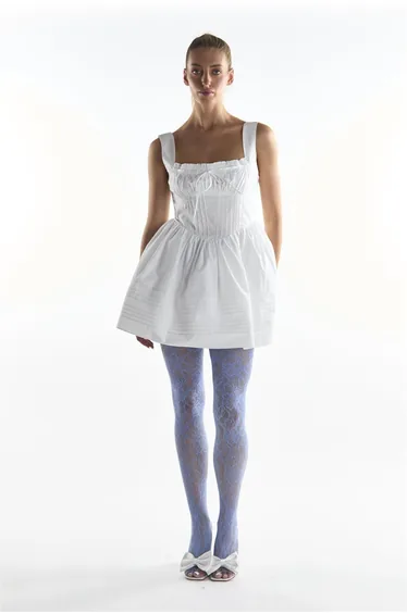 فستان كورسية قصير - أبيض