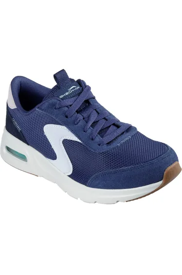 Skechers Womens/Ladies Skech-Air Court Air Wave Suede Trainers - Navy/White