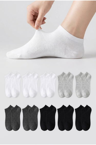 Multicolor 10 Pack Socket Length Knitted Socks