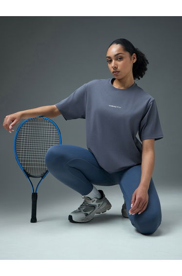 Women Boxy Fit Round Neck Sports T-Shirt