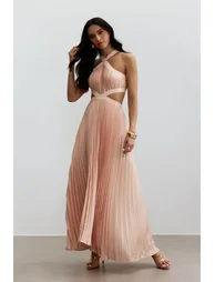 Eliza Pleated Cutout Maxi Dress - 5