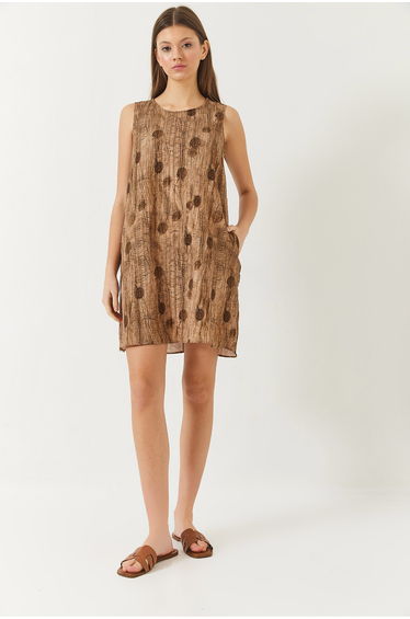 Women's A-Line Pocket Detail Printed Dress
