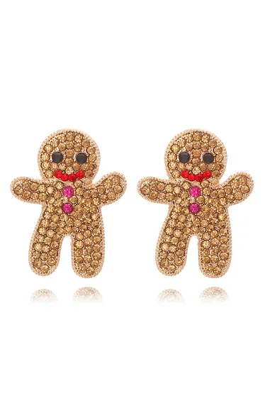 Biscuitman Full Rhinestone Earrings