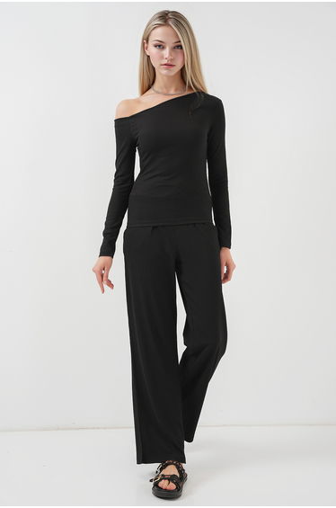 BDART Textured Long Co-ord Set with Boat Neck