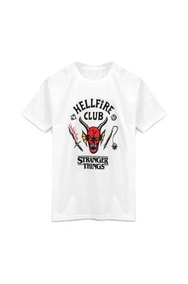 Stranger Things Childrens/Kids Hellfire Club T-Shirt - White/Black