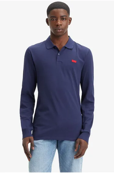 Embroidered Logo Polo Shirt in Cotton with Long Sleeves