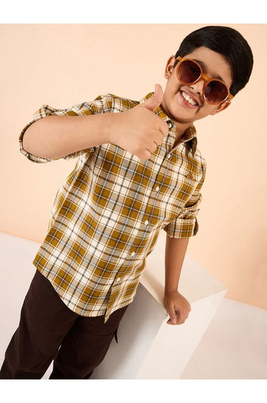 Checked Roll-Up Sleeve Shirt