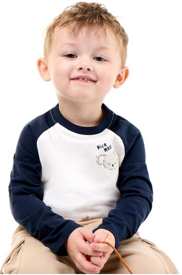 Long-sleeved raglan T-shirt BLUE