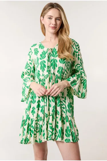 Tie Front Smock Dress