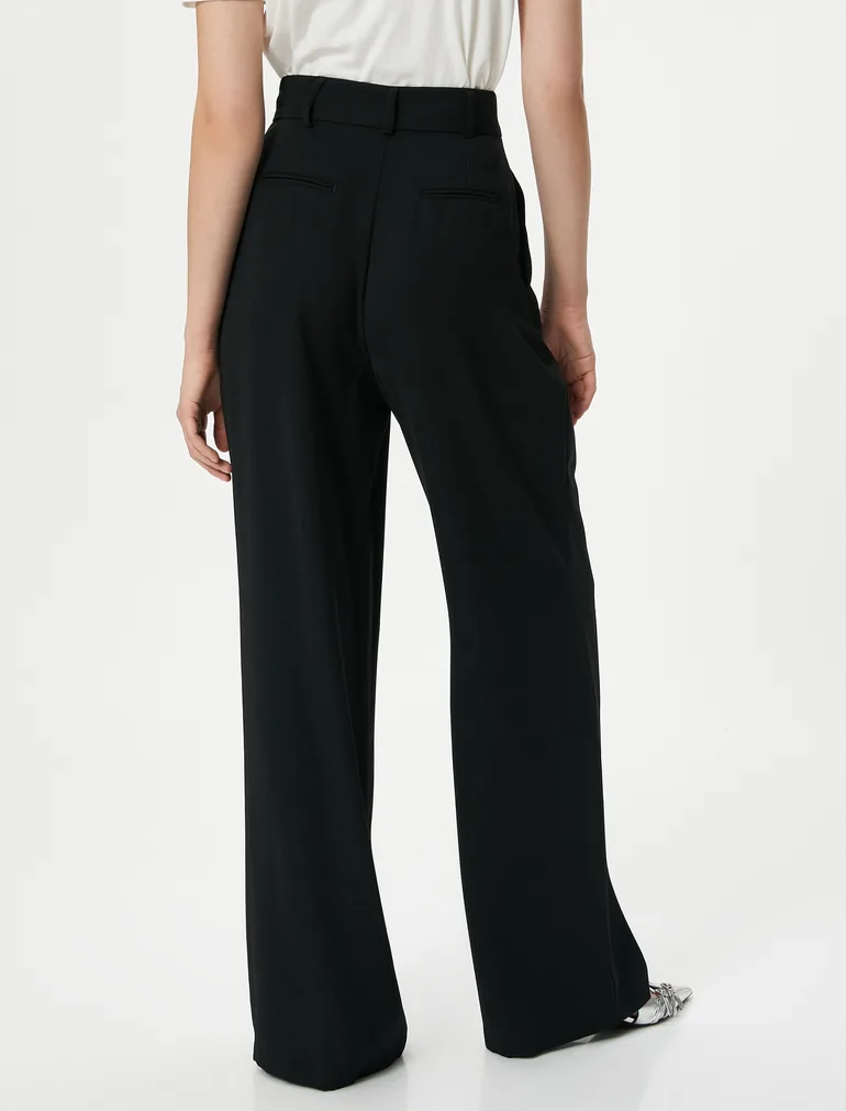 Pocket Detail Wide Leg Palazzo Pants - 3