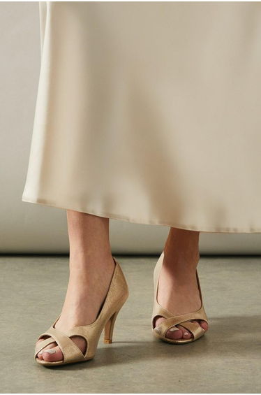 Good For The Sole: Wide Fit Honey Peep Toe Court Shoes