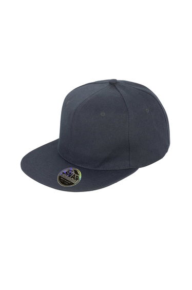 Result Unisex Core Bronx Original Flat Peak Snapback Solid Colour Cap (Pack of 2) - Black