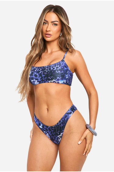 Mix & Match Leopard Bikini Bottoms - navy