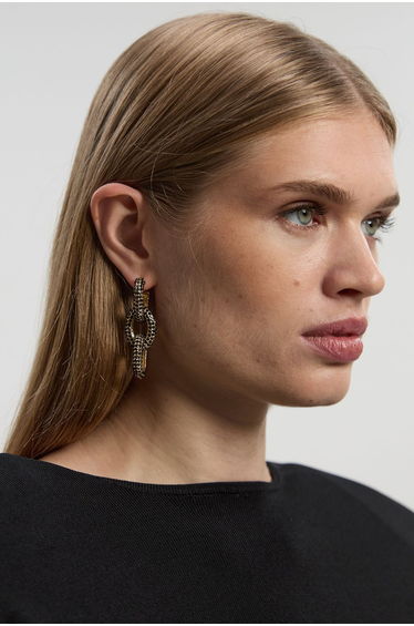 Crystal Chain Link Drop Earrings