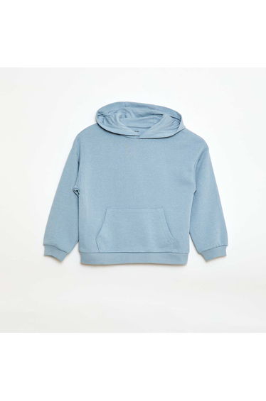 Loose Fit Hooded Sweatshirt BLUE