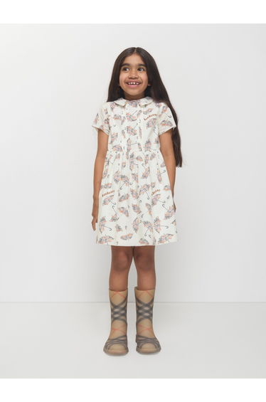 Burberry Girls Eadelle Umbrella Dress in Ivory
