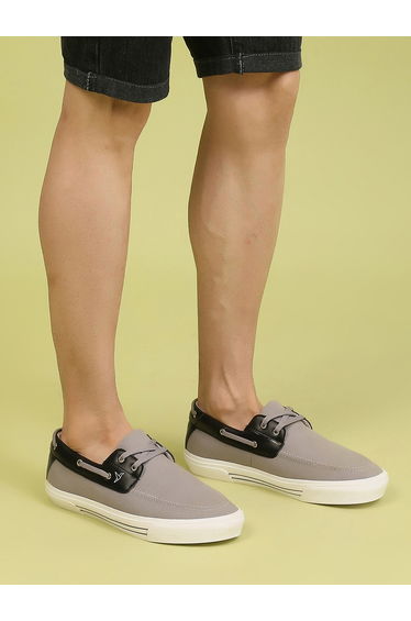 Men Low Top Canvas Boat Shoes