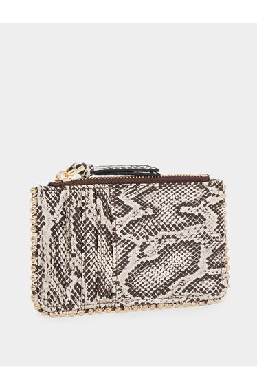 Snake Print Card Holder Wallet