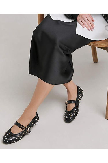 Embellished Mary Jane Flat Show Ex Wide
