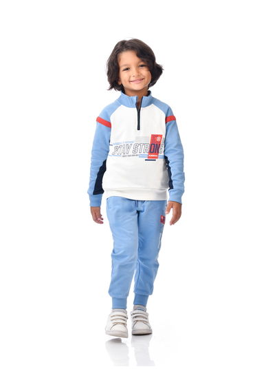 Boys Blue Raglan Sleeve Sweatshirt and Joggers Set