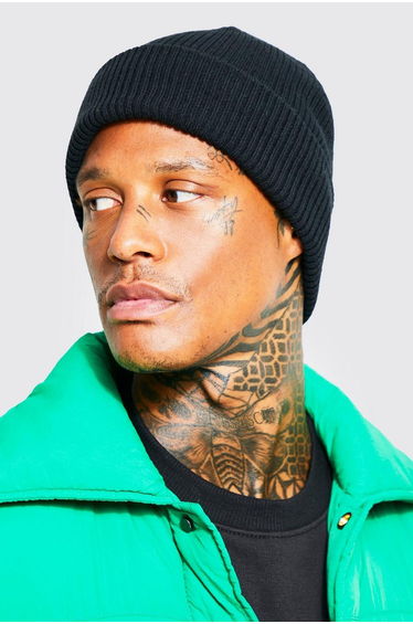 Ribbed Classic Beanie - black