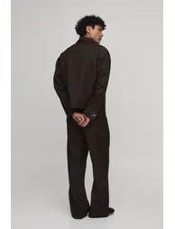 Regular Smart Tailored Harrington Jacket - chocolate - 2