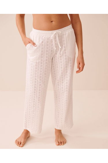 Cotton Eyelet Pajama Pants